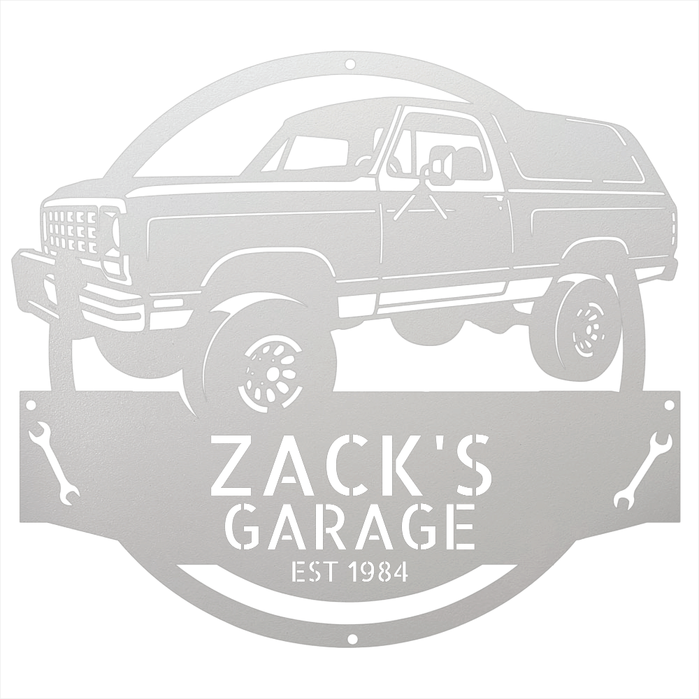 Steel Sign White / 12 1984 Dodge Ram Charger