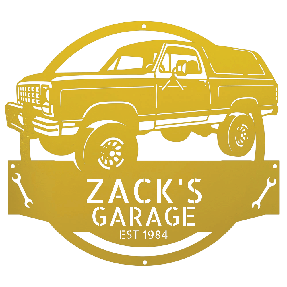 Steel Sign Yellow / 12 1984 Dodge Ram Charger