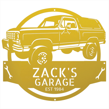 Steel Sign Yellow / 12 1984 Dodge Ram Charger