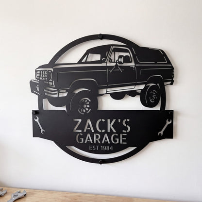 Steel Sign Black / 12 1984 Dodge Ramcharger Garage Sign | Personalized Metal Art