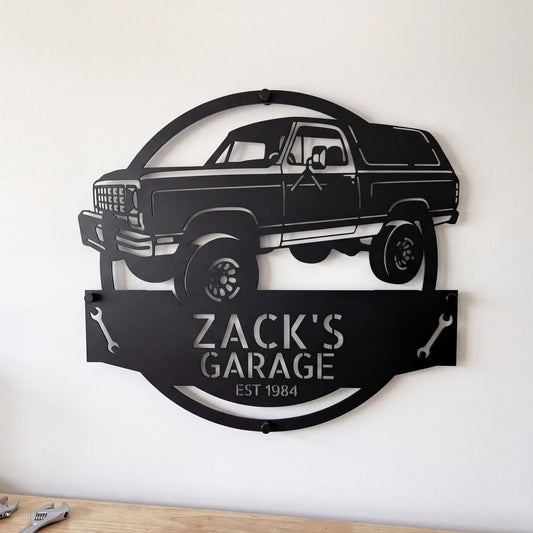 Steel Sign Black / 12 1984 Dodge Ramcharger Garage Sign | Personalized Metal Art