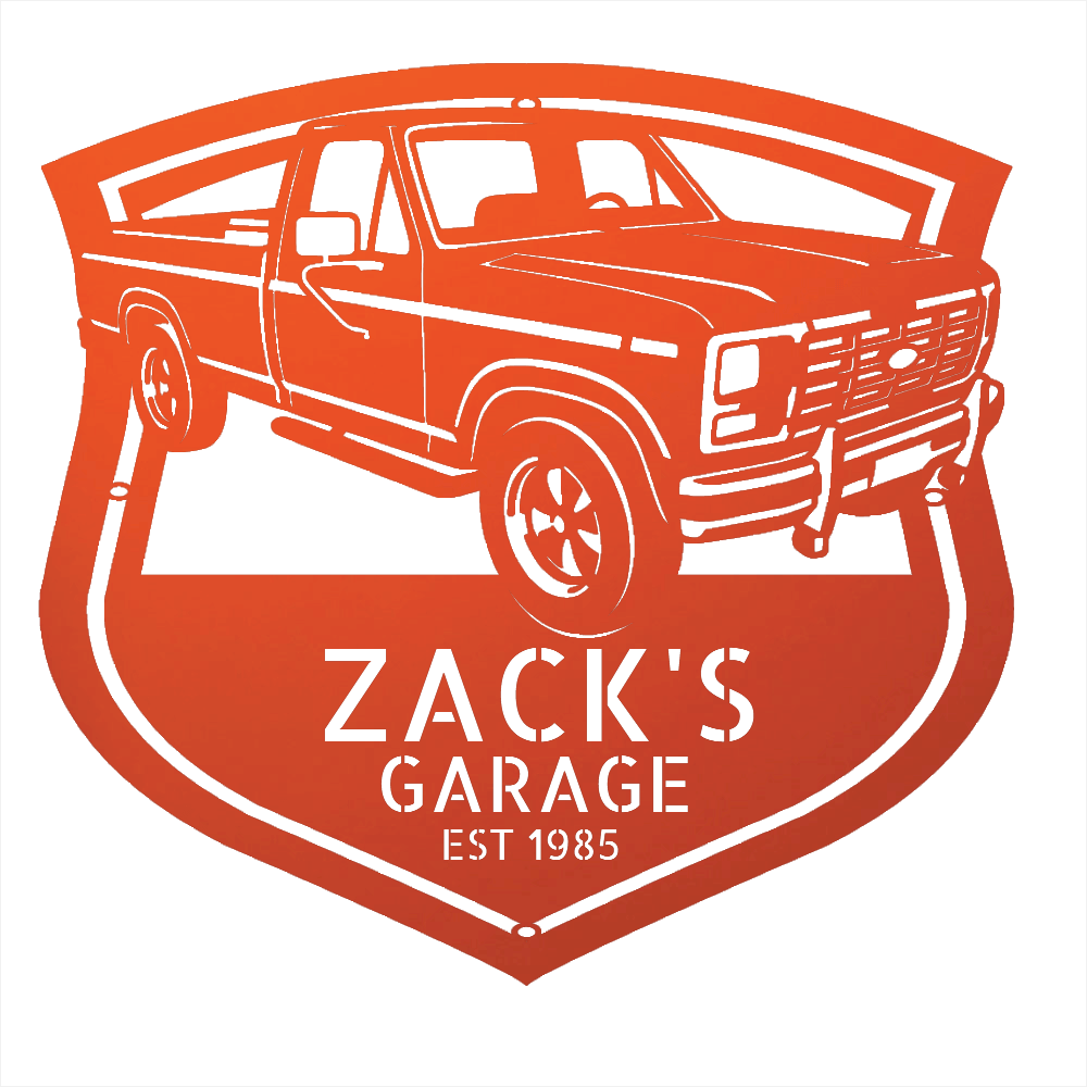 Steel Sign Orange / 12 1986 Ford F-150 Bullnose Metal Sign | Personalized Garage Wall Art
