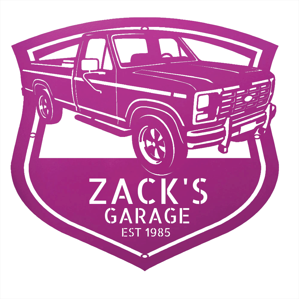 Steel Sign Purple / 12 1986 Ford F-150 Bullnose Metal Sign | Personalized Garage Wall Art