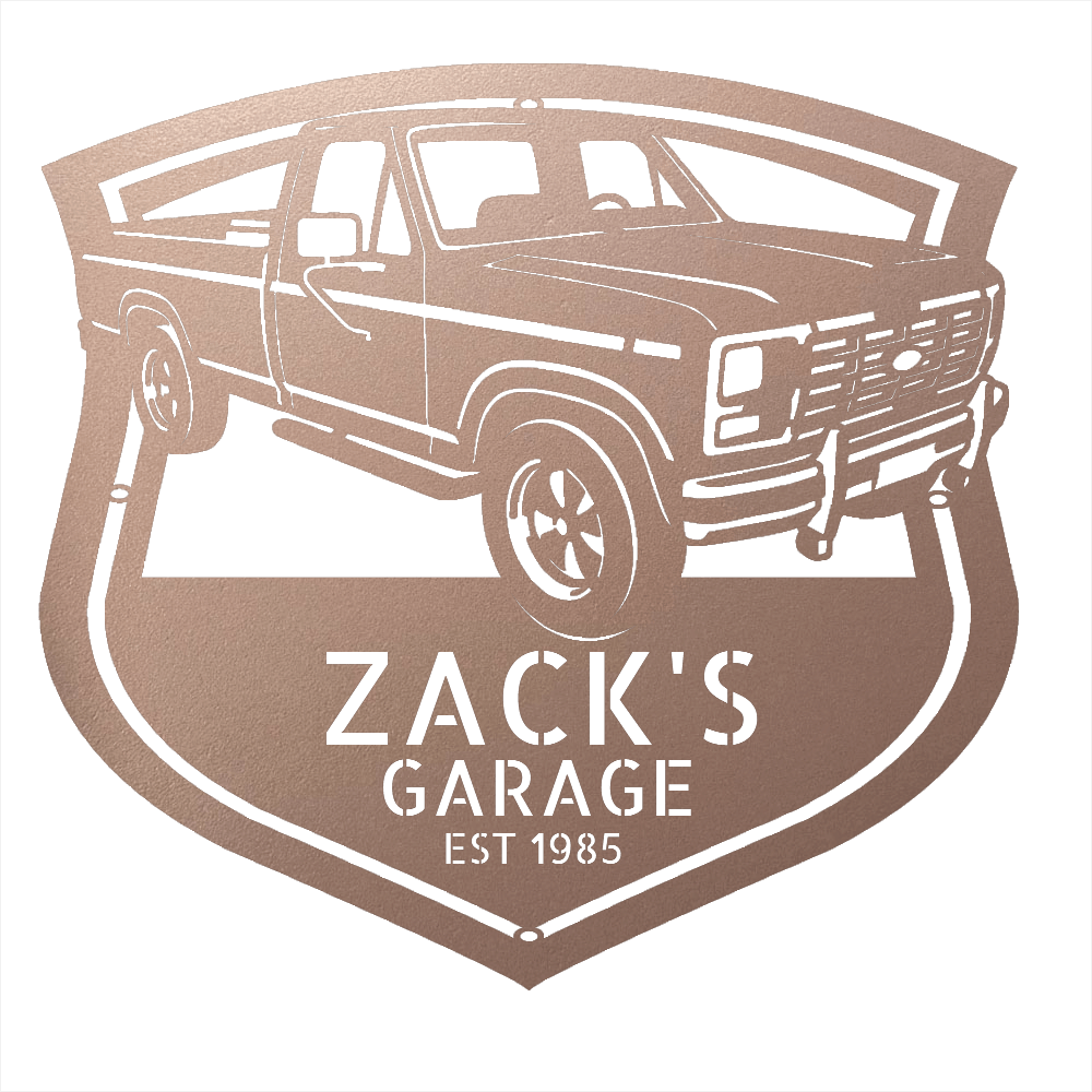Steel Sign Rose / 12 1986 Ford F-150 Bullnose Metal Sign | Personalized Garage Wall Art