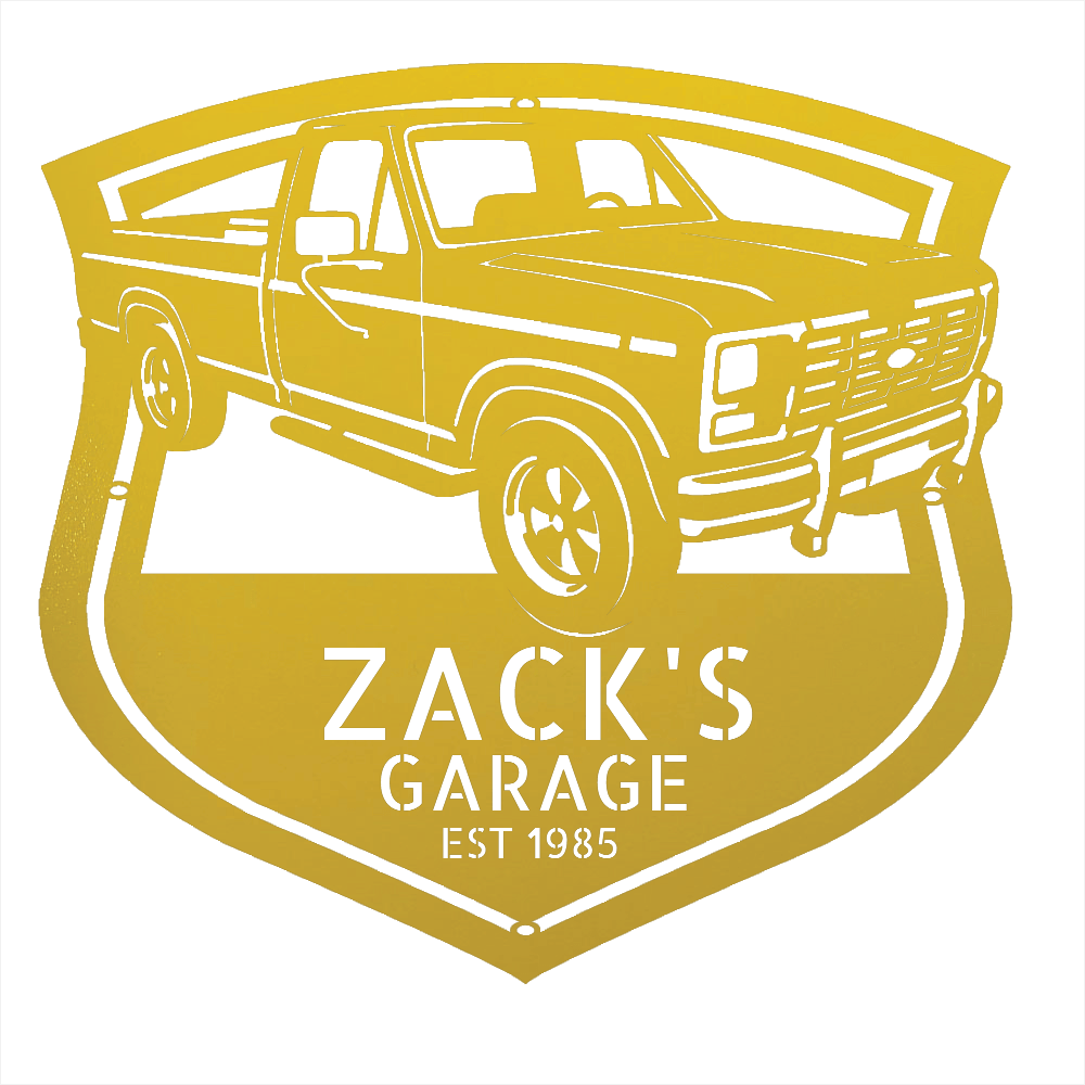 Steel Sign Yellow / 12 1986 Ford F-150 Bullnose Metal Sign | Personalized Garage Wall Art