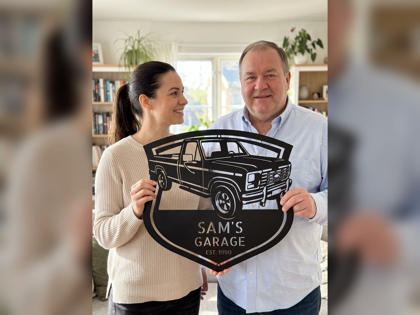 Steel Sign 1986 Ford F-150 Bullnose Metal Sign | Personalized Garage Wall Art