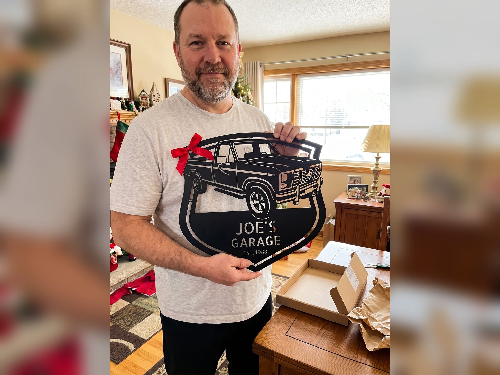 Steel Sign 1986 Ford F-150 Bullnose Metal Sign | Personalized Garage Wall Art