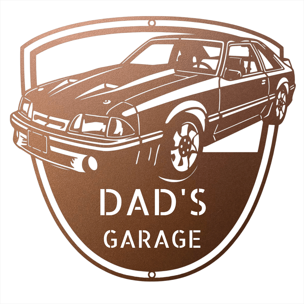 Steel Sign Copper / 15 1992 Mustang GT Garage Sign | Personalized Metal Name Sign