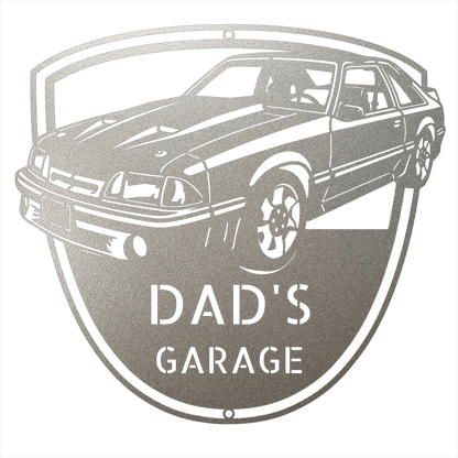 Steel Sign Silver / 15 1992 Mustang GT Garage Sign | Personalized Metal Name Sign
