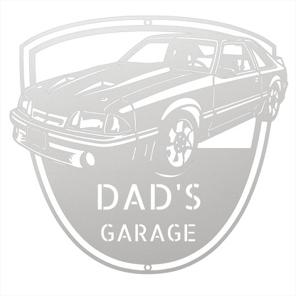 Steel Sign White / 15 1992 Mustang GT Garage Sign | Personalized Metal Name Sign