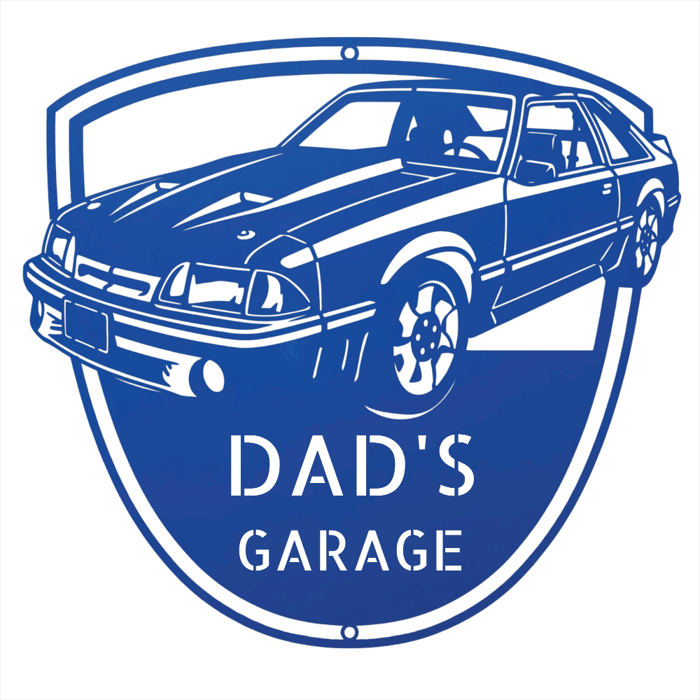 Steel Sign Blue / 24 1992 Mustang GT Garage Sign | Personalized Metal Name Sign
