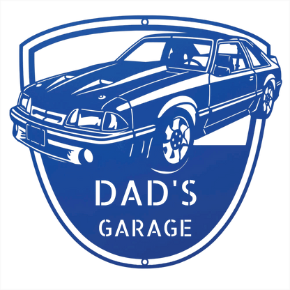 Steel Sign Blue / 24 1992 Mustang GT Garage Sign | Personalized Metal Name Sign
