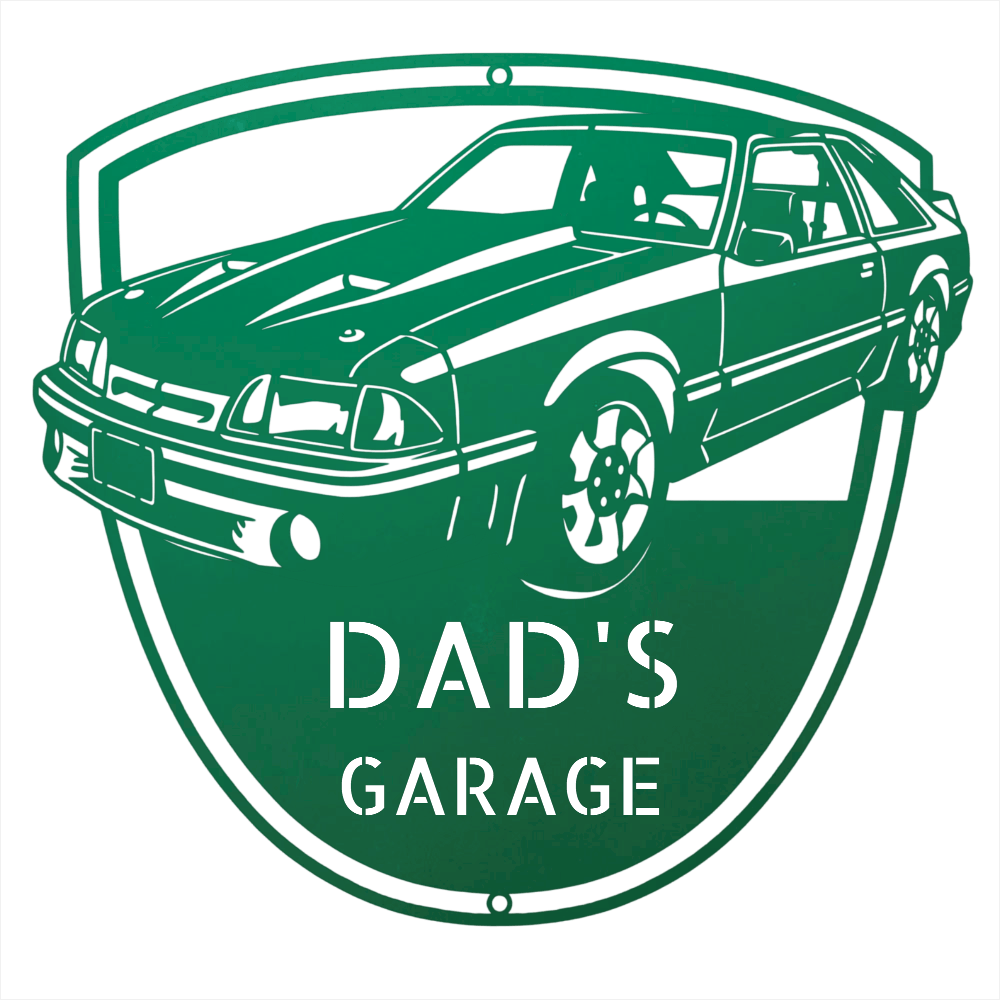 Steel Sign Green / 24 1992 Mustang GT Garage Sign | Personalized Metal Name Sign
