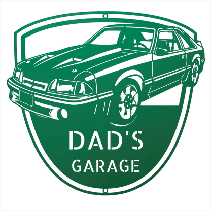 Steel Sign Green / 24 1992 Mustang GT Garage Sign | Personalized Metal Name Sign