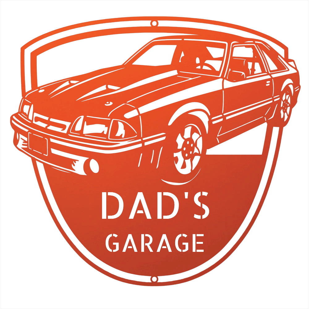 Steel Sign Orange / 24 1992 Mustang GT Garage Sign | Personalized Metal Name Sign