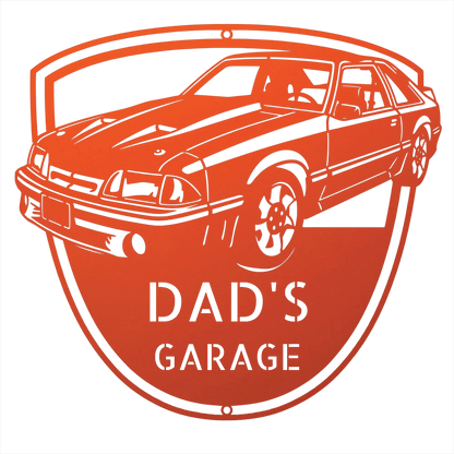 Steel Sign Orange / 24 1992 Mustang GT Garage Sign | Personalized Metal Name Sign