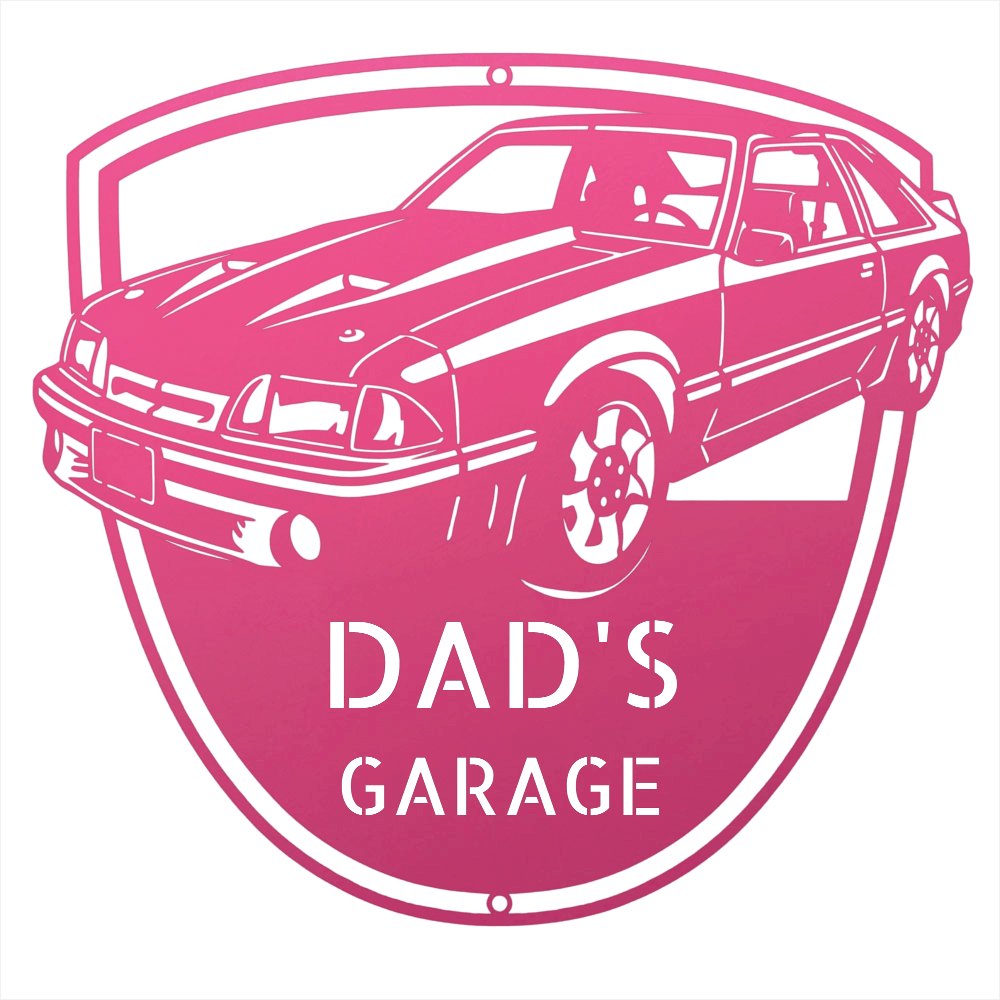 Steel Sign Pink / 24 1992 Mustang GT Garage Sign | Personalized Metal Name Sign
