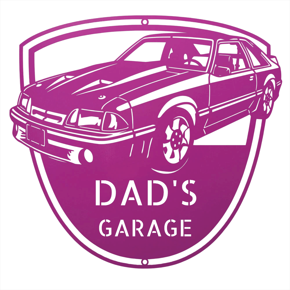Steel Sign Purple / 24 1992 Mustang GT Garage Sign | Personalized Metal Name Sign
