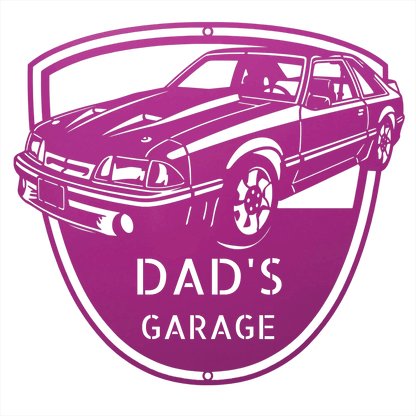 Steel Sign Purple / 24 1992 Mustang GT Garage Sign | Personalized Metal Name Sign