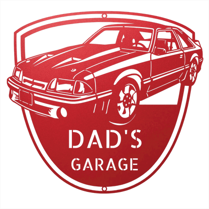 Steel Sign Red / 24 1992 Mustang GT Garage Sign | Personalized Metal Name Sign