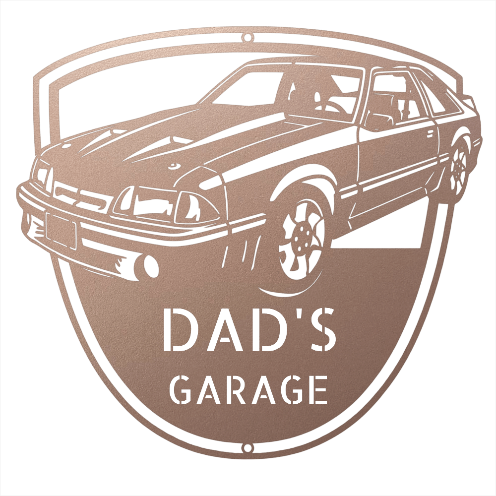 Steel Sign Rose / 24 1992 Mustang GT Garage Sign | Personalized Metal Name Sign