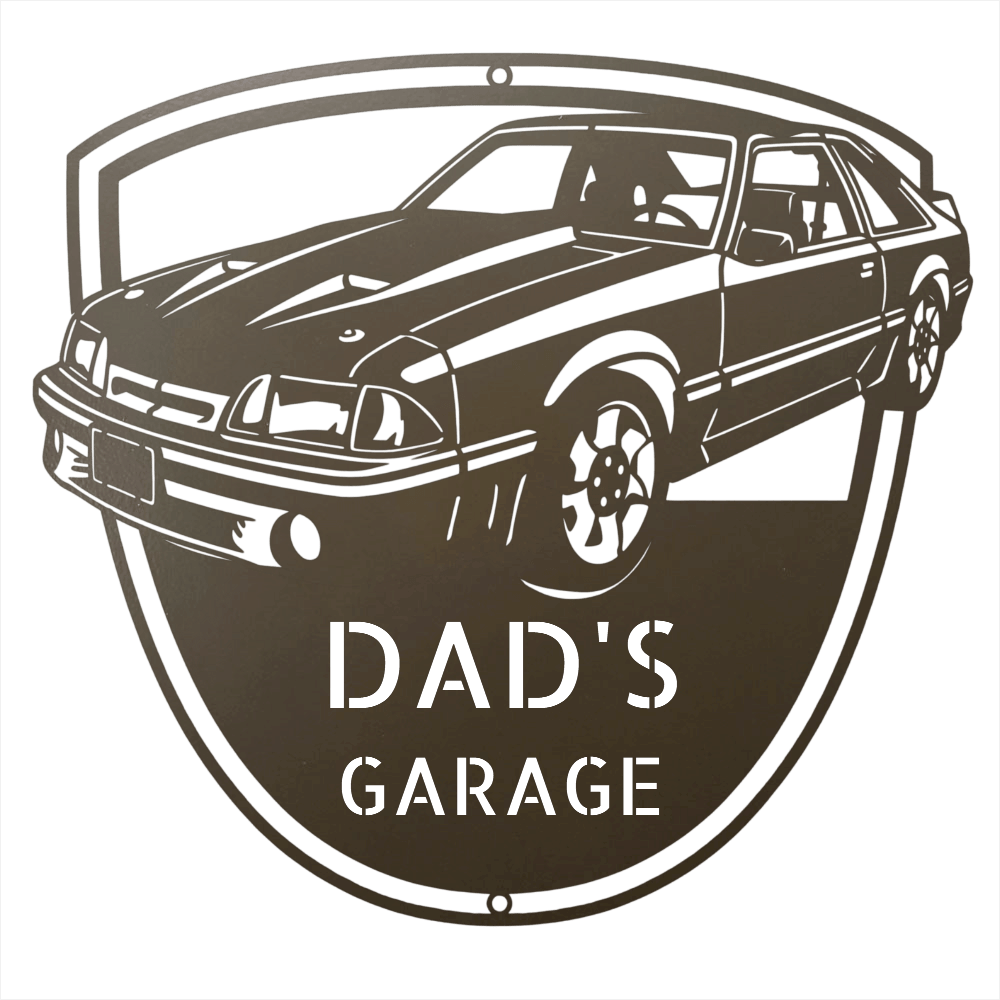 Steel Sign Stone / 24 1992 Mustang GT Garage Sign | Personalized Metal Name Sign