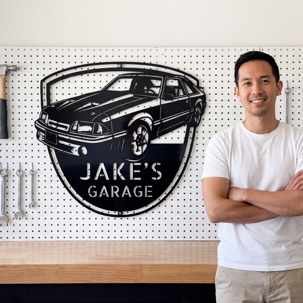 Steel Sign 1992 Mustang GT Garage Sign | Personalized Metal Name Sign