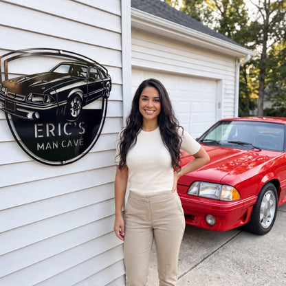 Steel Sign 1992 Mustang GT Garage Sign | Personalized Metal Name Sign