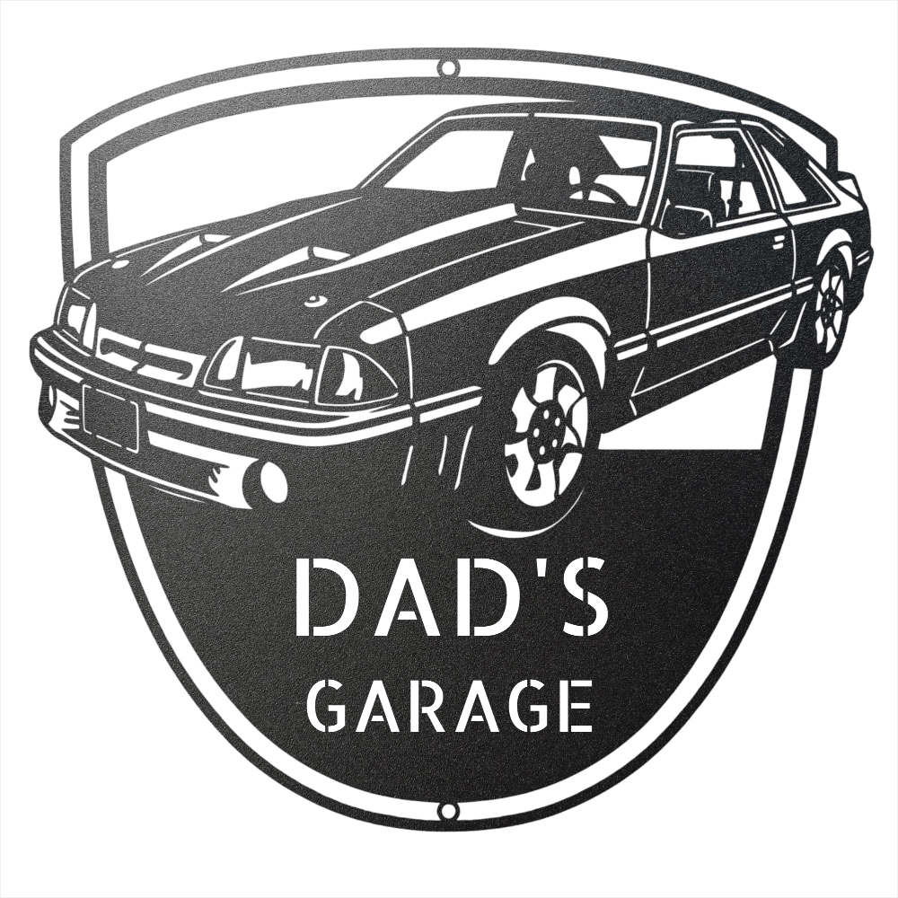 Steel Sign 1992 Mustang GT Garage Sign | Personalized Metal Name Sign
