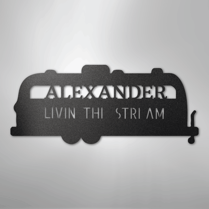 Steel Sign Black / 12" Airstream Monogram - Steel Sign