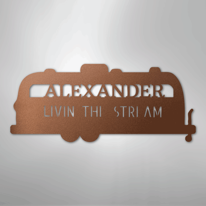 Steel Sign Copper / 12" Airstream Monogram - Steel Sign