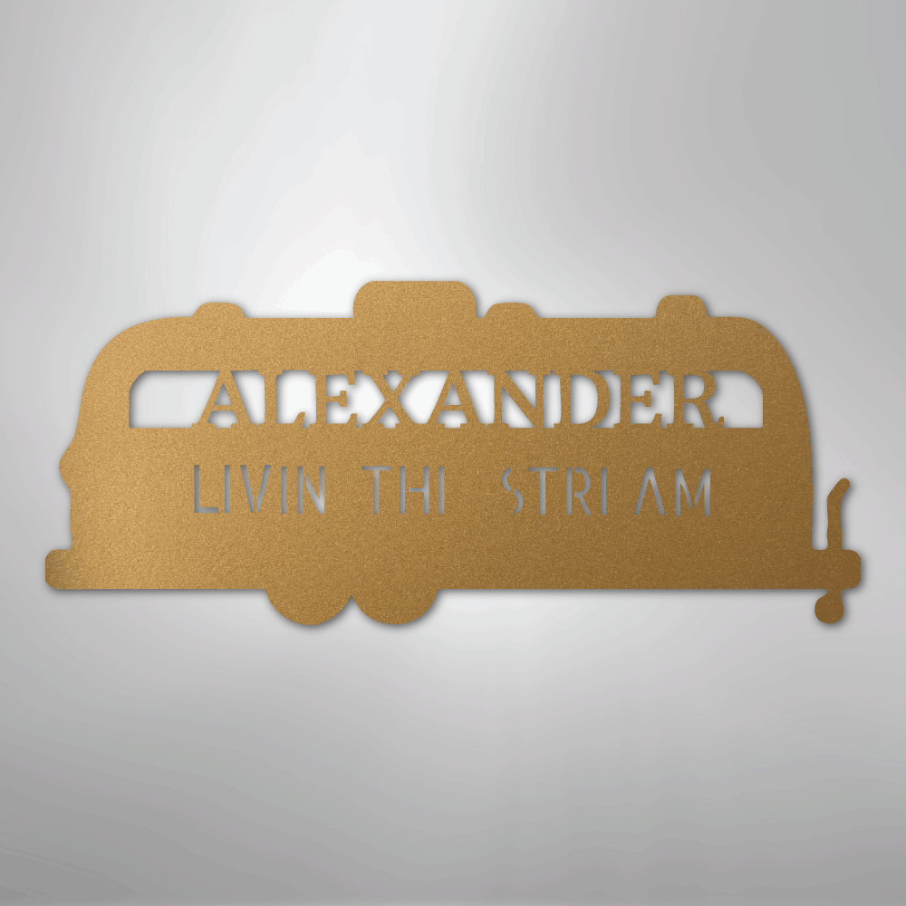 Steel Sign Gold / 12" Airstream Monogram - Steel Sign