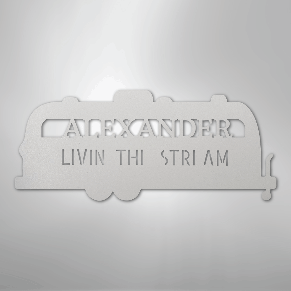 Steel Sign White / 12" Airstream Monogram - Steel Sign