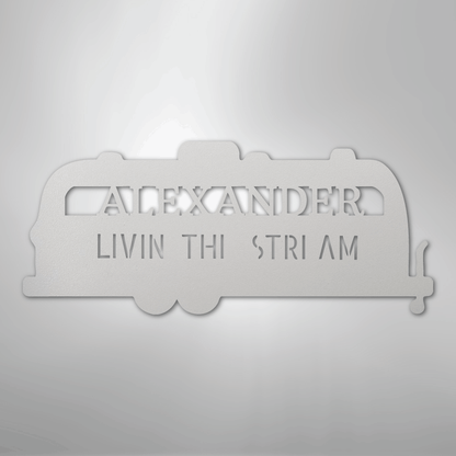 Steel Sign White / 12" Airstream Monogram - Steel Sign