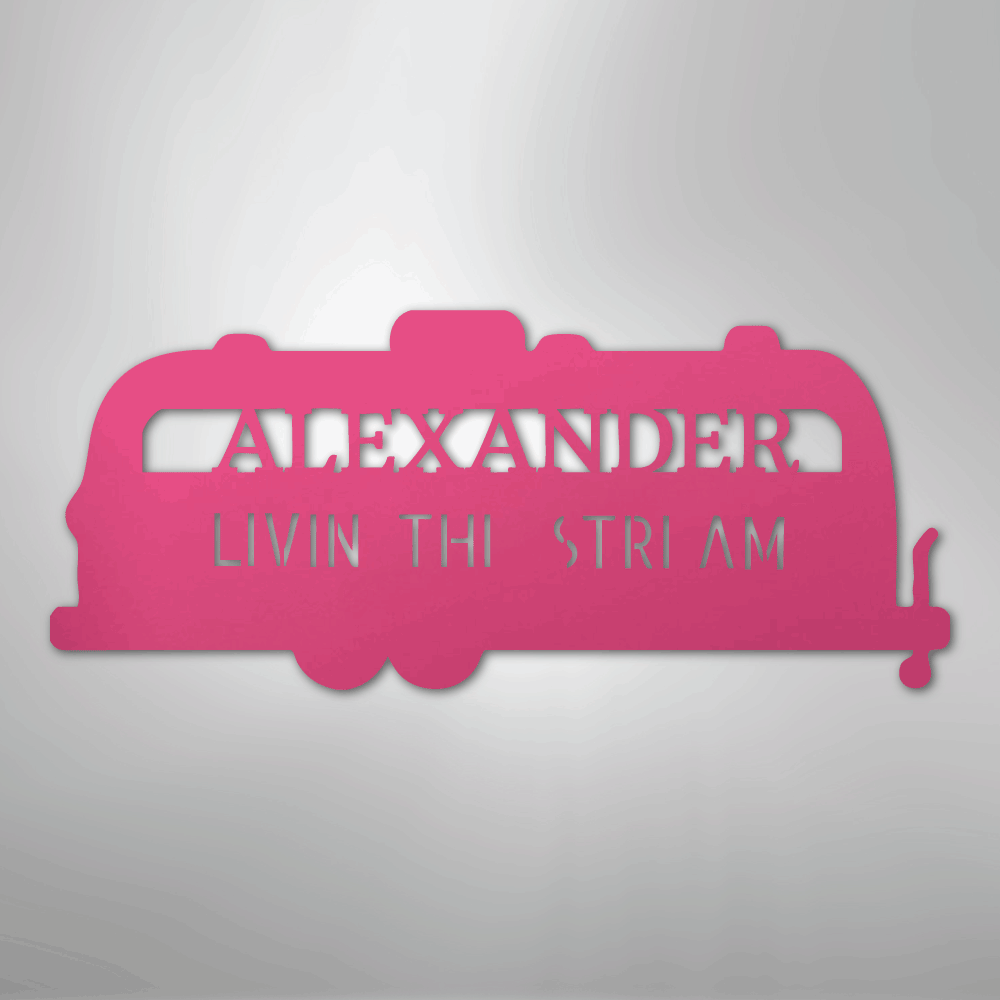 Steel Sign Pink / 24" Airstream Monogram - Steel Sign