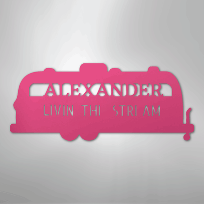 Steel Sign Pink / 24" Airstream Monogram - Steel Sign