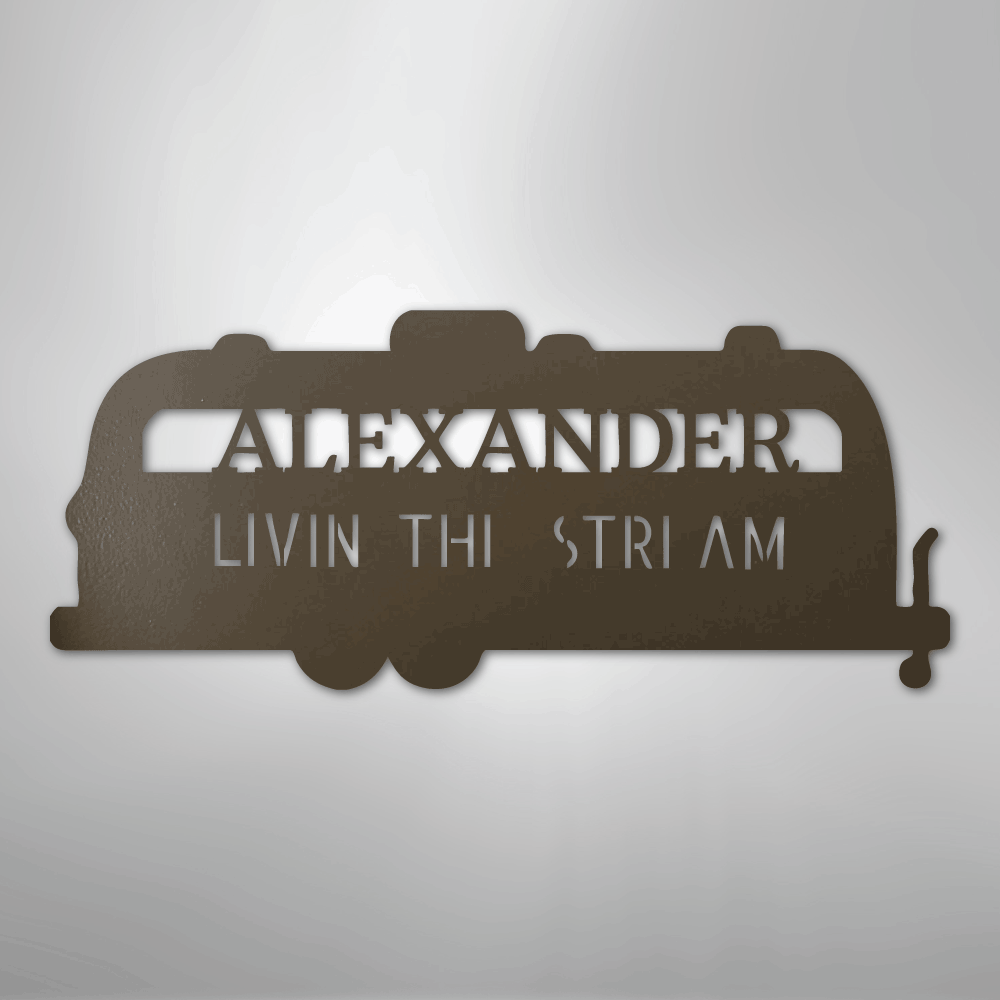 Steel Sign Stone / 24" Airstream Monogram - Steel Sign