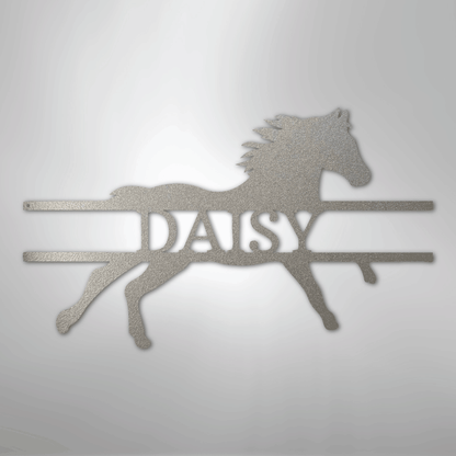 Steel Sign Silver / 12" Bronco Bar Metal Sign – Western Horse Wall Art for Home Bar, Ranch Decor Gift