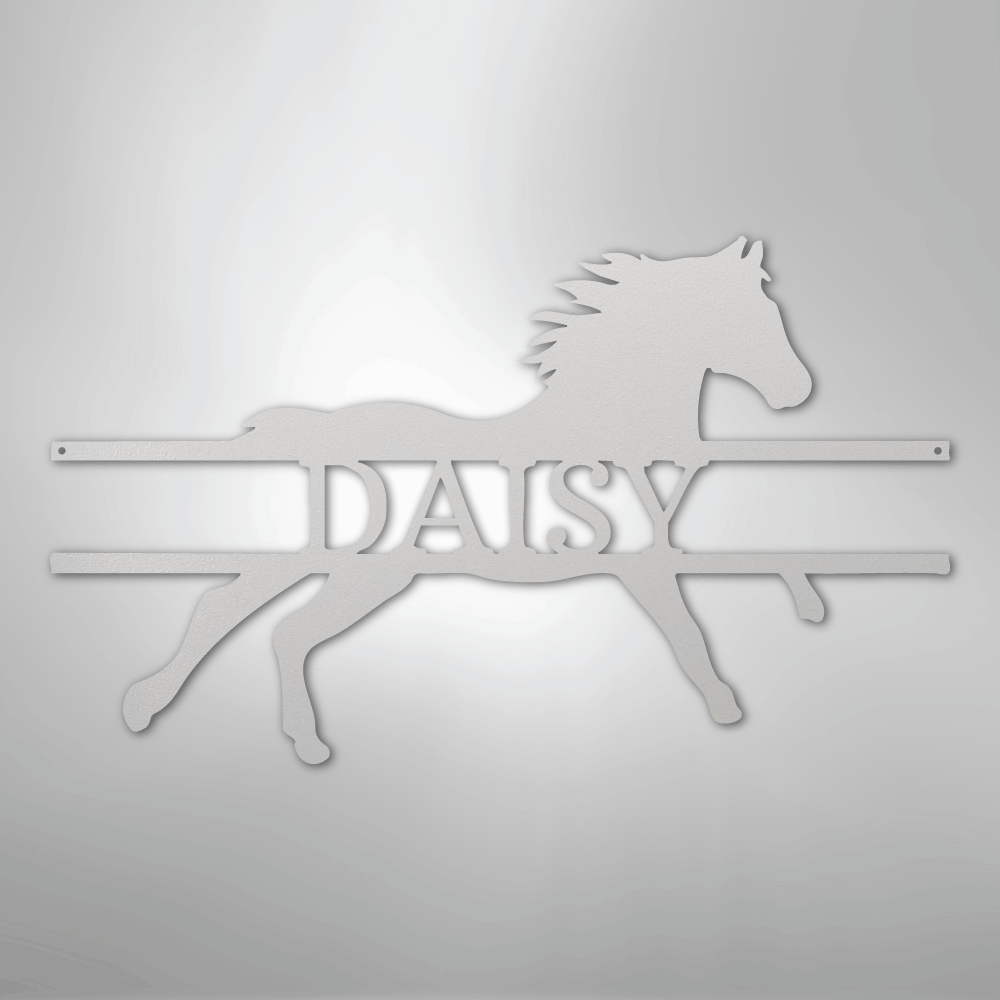 Steel Sign White / 12" Bronco Bar Metal Sign – Western Horse Wall Art for Home Bar, Ranch Decor Gift