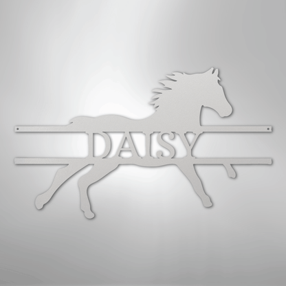 Steel Sign White / 12" Bronco Bar Metal Sign – Western Horse Wall Art for Home Bar, Ranch Decor Gift