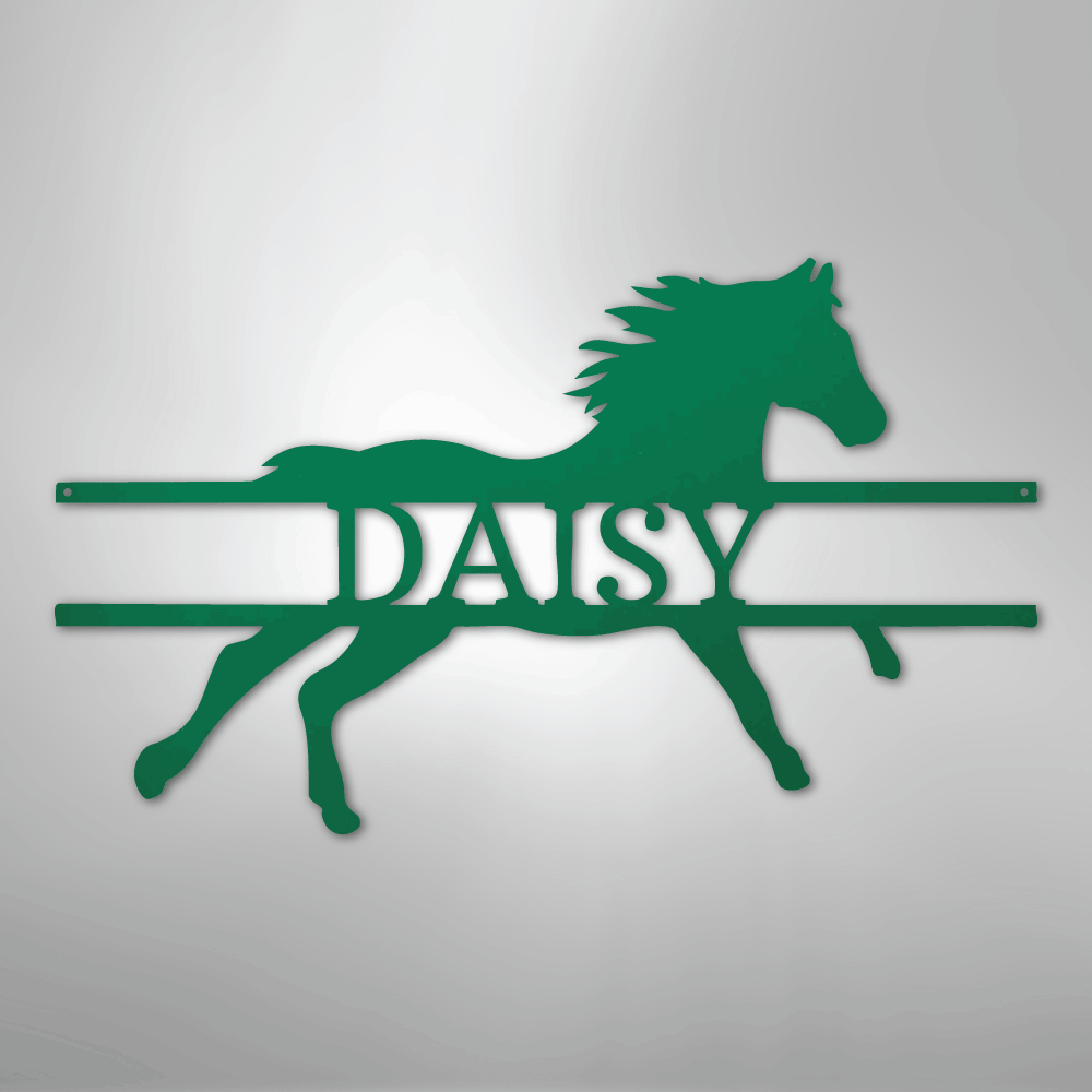 Steel Sign Green / 24" Bronco Bar Metal Sign – Western Horse Wall Art for Home Bar, Ranch Decor Gift