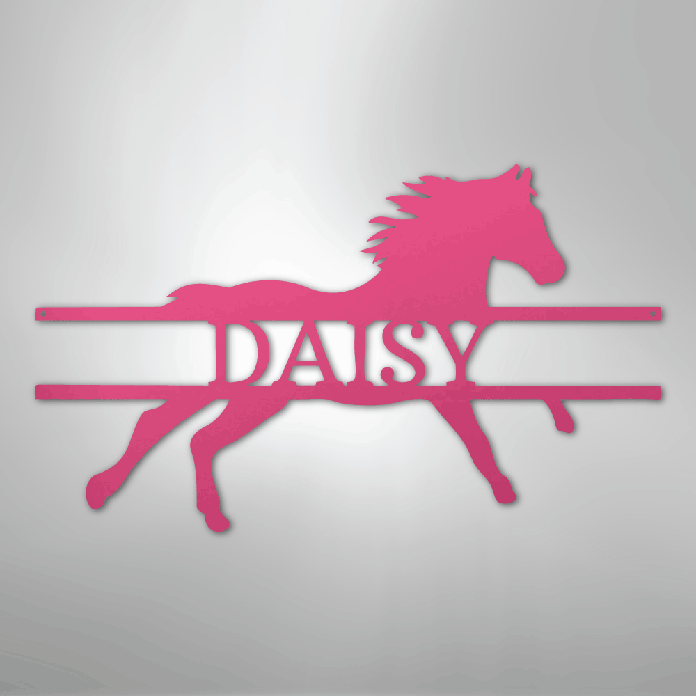 Steel Sign Pink / 24" Bronco Bar Metal Sign – Western Horse Wall Art for Home Bar, Ranch Decor Gift