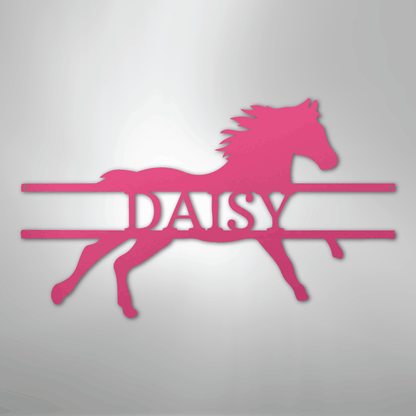 Steel Sign Pink / 24" Bronco Bar Metal Sign – Western Horse Wall Art for Home Bar, Ranch Decor Gift