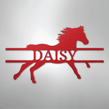 Steel Sign Red / 24" Bronco Bar Metal Sign – Western Horse Wall Art for Home Bar, Ranch Decor Gift