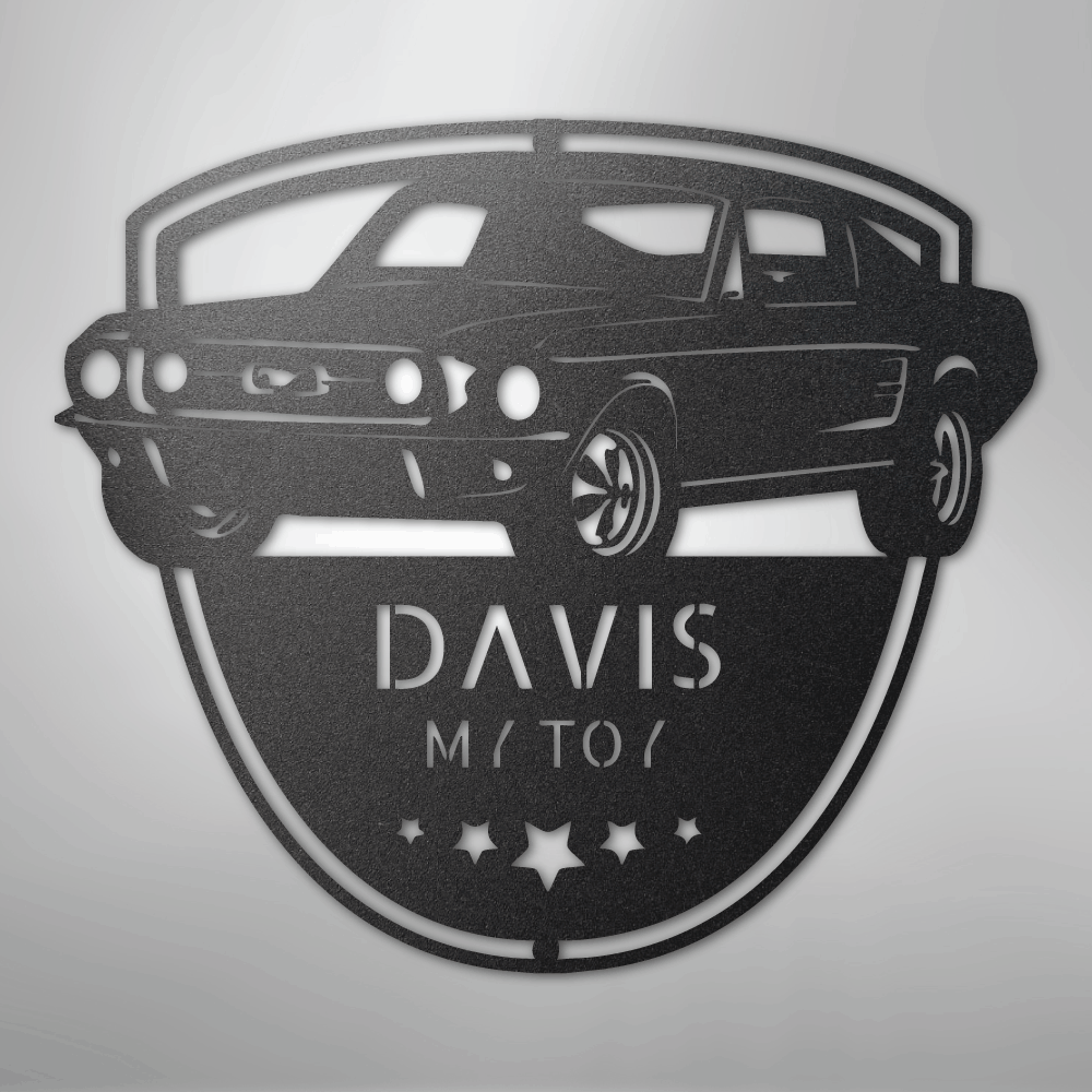 Steel Sign Classic Mustang Garage Sign | Personalized Metal Shop Monogram