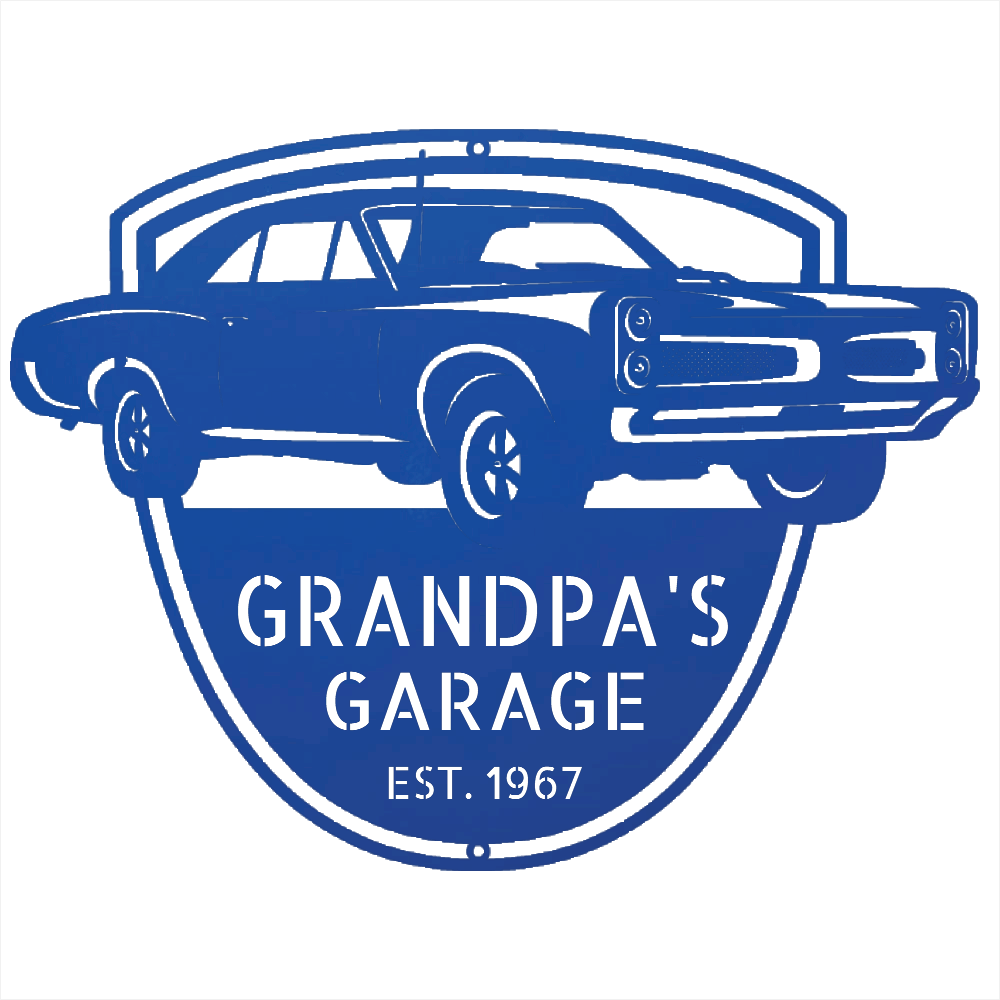 Steel Sign Blue / 12 Custom 1967 Pontiac GTO Metal Garage Sign