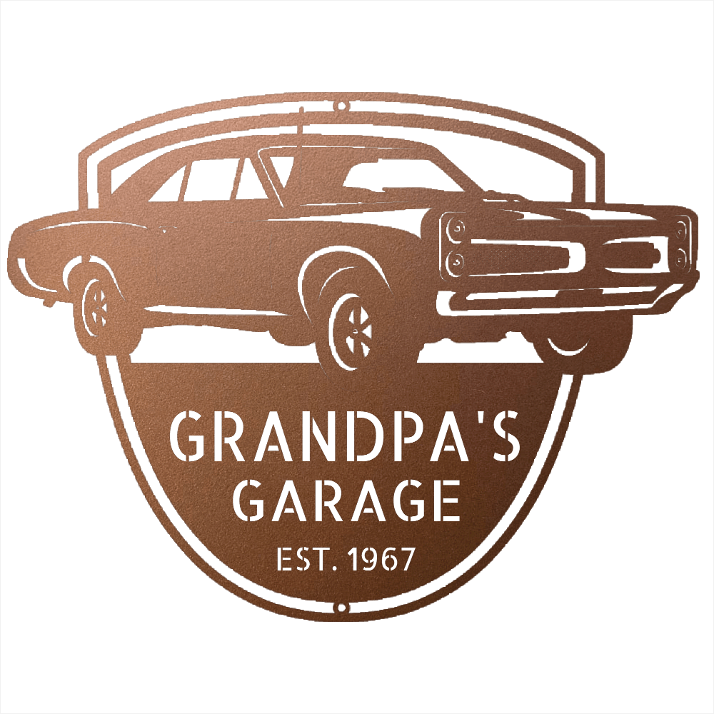 Steel Sign Copper / 12 Custom 1967 Pontiac GTO Metal Garage Sign