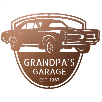 Steel Sign Copper / 12 Custom 1967 Pontiac GTO Metal Garage Sign