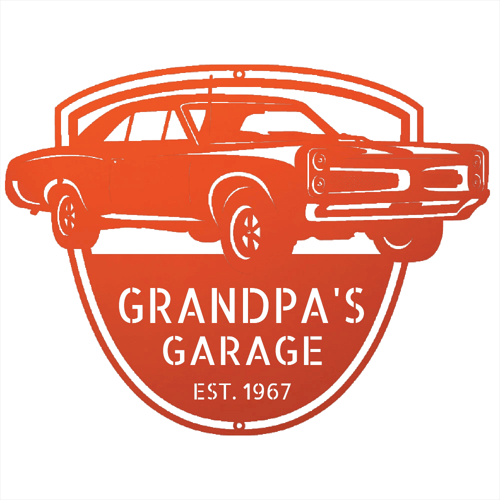 Steel Sign Orange / 12 Custom 1967 Pontiac GTO Metal Garage Sign