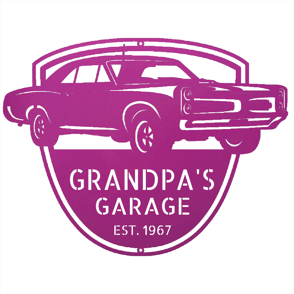 Steel Sign Purple / 12 Custom 1967 Pontiac GTO Metal Garage Sign